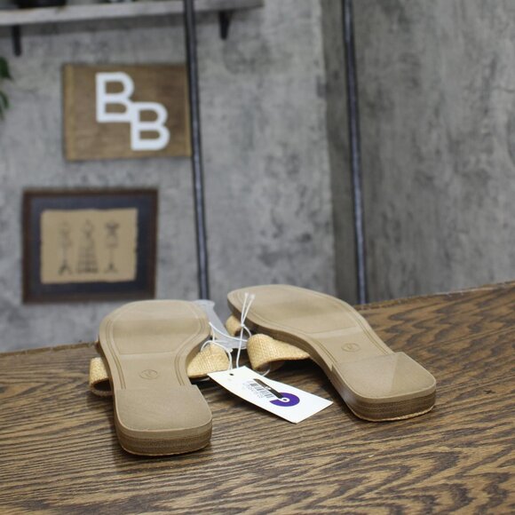 NWT A New Day Womens Nina Raffia H-Band Slide Sandals 92244961 Beige Brown 6M - Picture 9 of 10